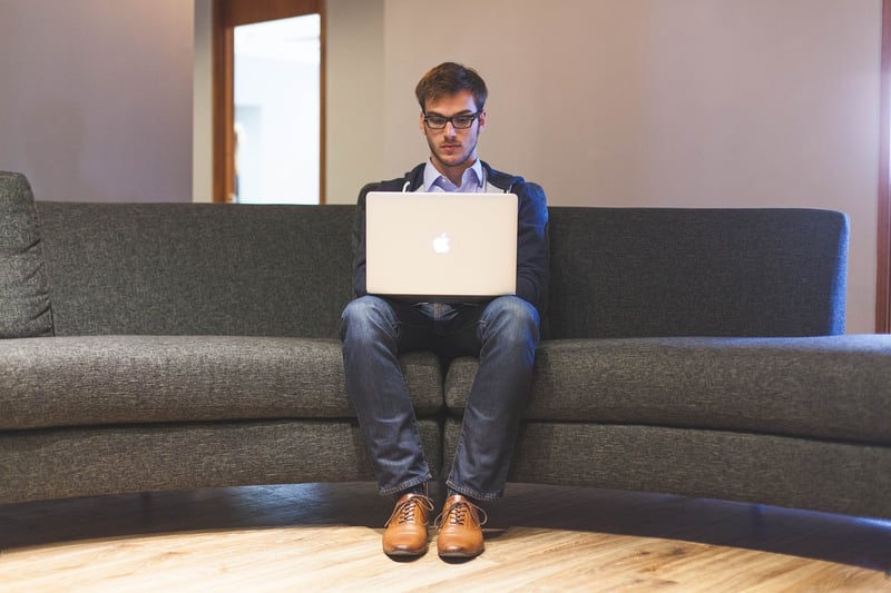 Freelancer working on laptop